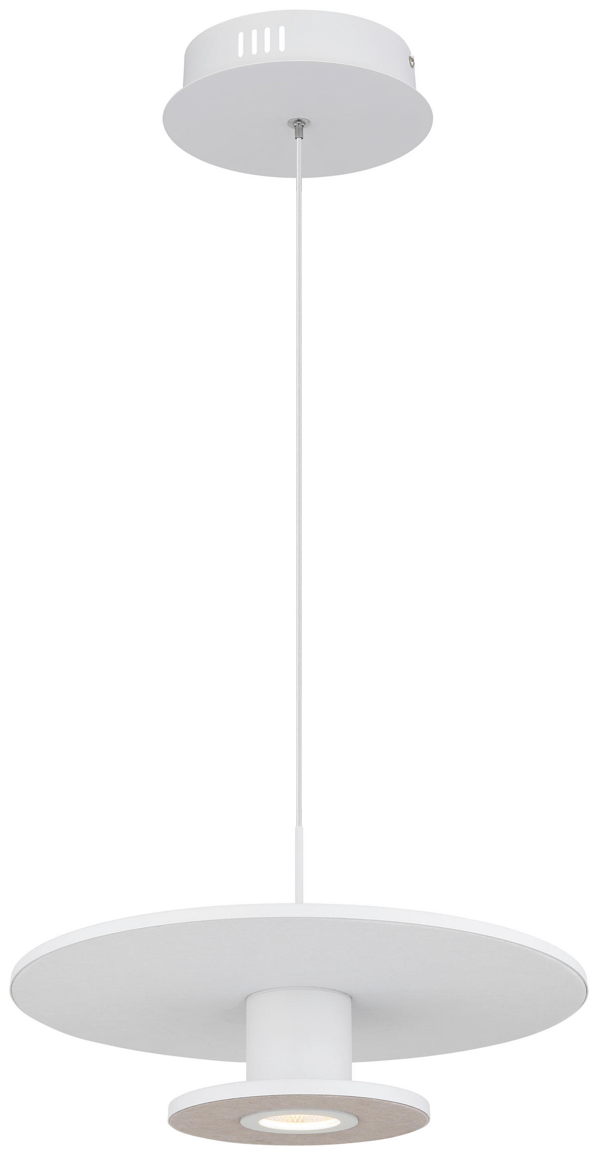 GLOBO LED-Pendelleuchte weiß hellgrau Metall Textil Aluminium H/D: ca. 150x38 cm CARTER - hellgrau/weiß (38,00/150,00cm) - GLOBO