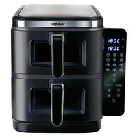 Heißluftfritteuse 871125239950 schwarz Kunststoff B/H/L: ca. 29x38x35 cm ca. 5,5 l Doppel-Heißluftfritteuse - schwarz (35,00/29,00/38,00cm)