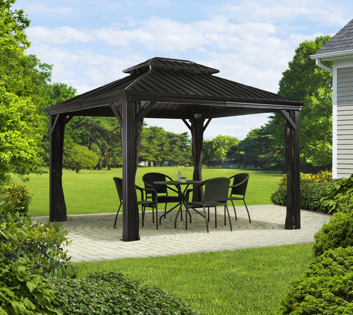 Sojag Pavillon Messina anthrazit Metall B/H/L: ca. 363x292x298 cm Messina - anthrazit (298,00/363,00/292,00cm) - Sojag