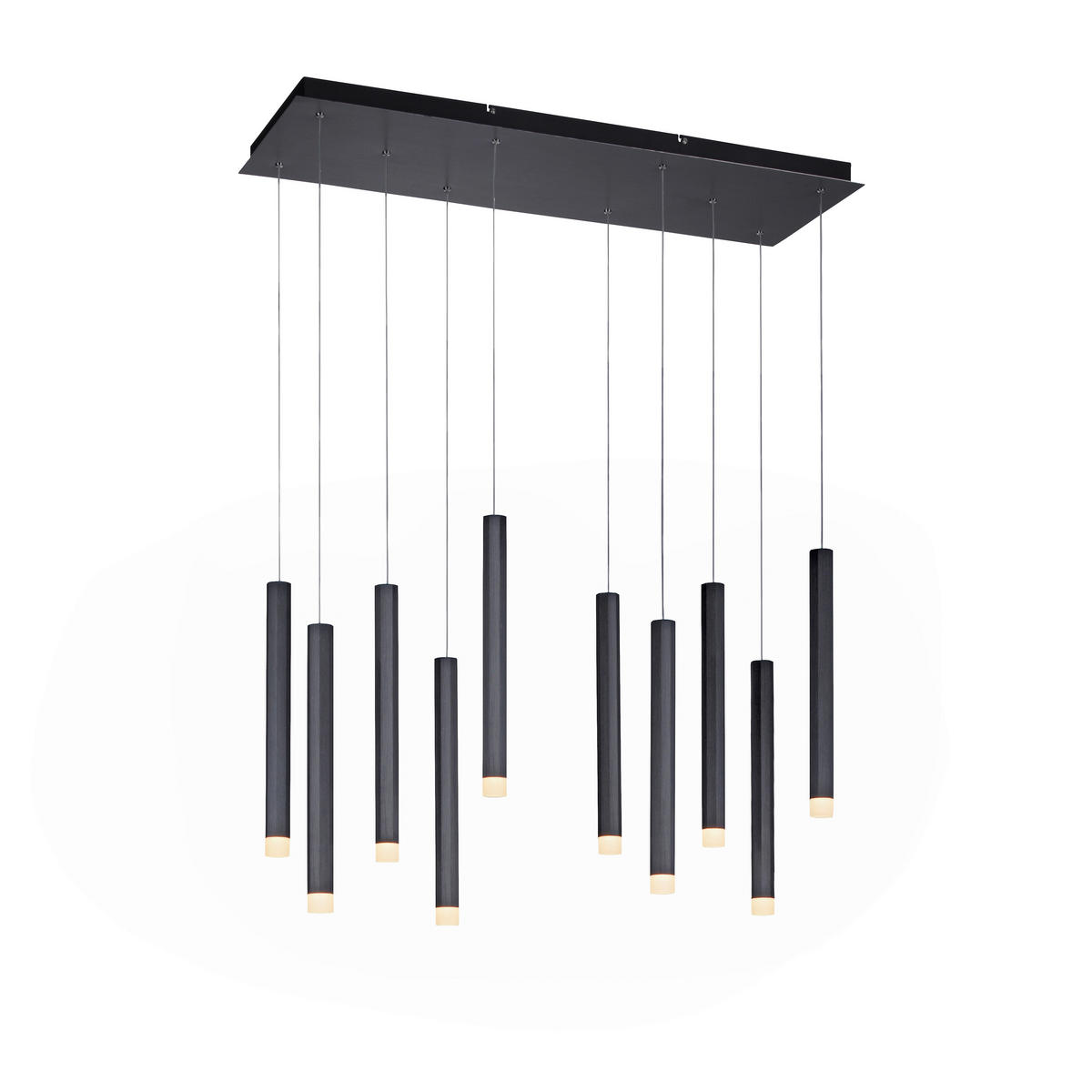 Just Light LED-Pendelleuchte BRUNO 15206-18 schwarz Aluminium Eisen B/H/T: ca. 89x120x30 cm 10.0 Brennstellen BRUNO - schwarz (89,00/120,00/30,00cm) - Just Light