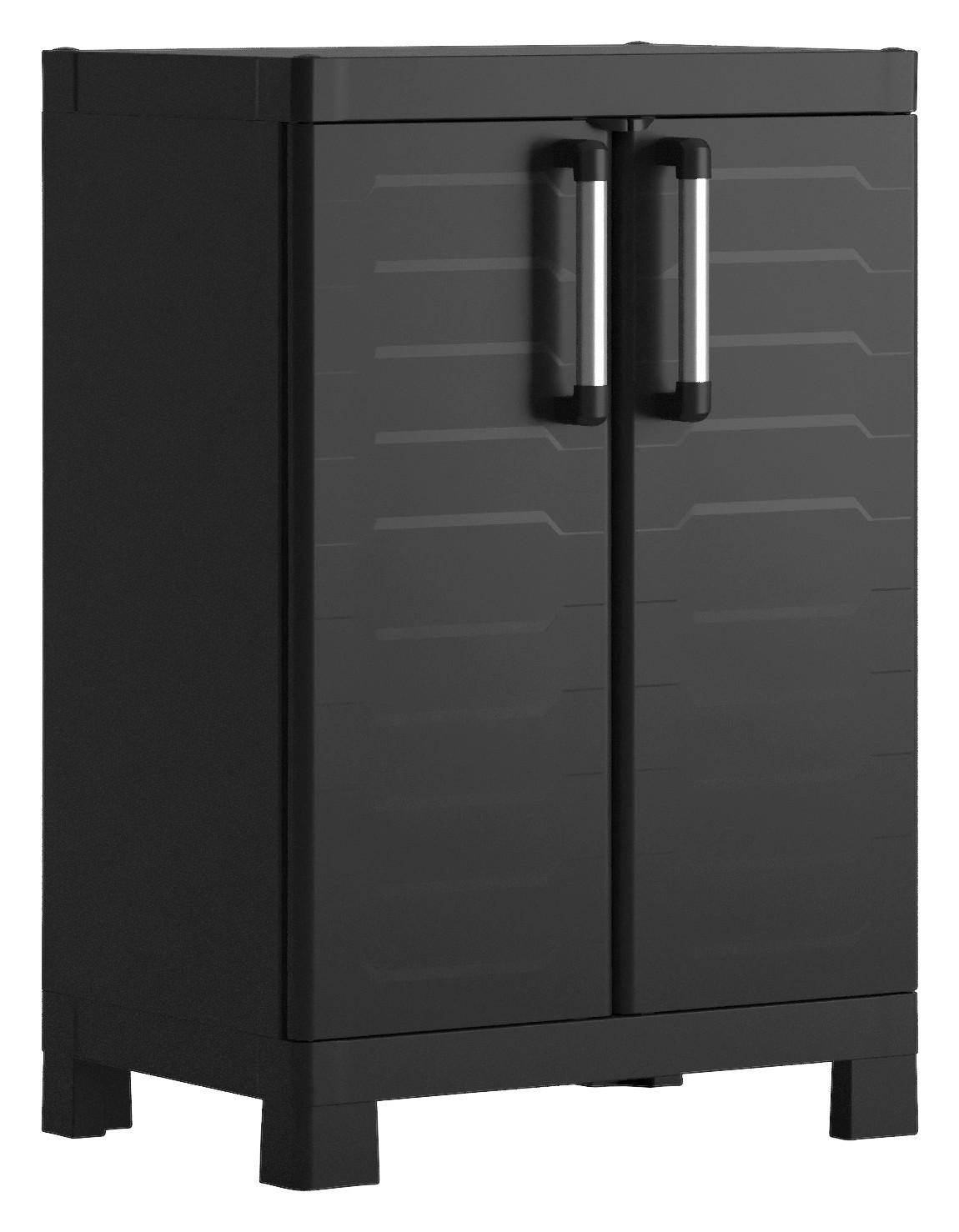 Keter Kunststoffschrank Detroit schwarz Kunststoff B/H/T: ca. 65x97x45 cm Detroit - schwarz (65,00/97,00/45,00cm) - Keter