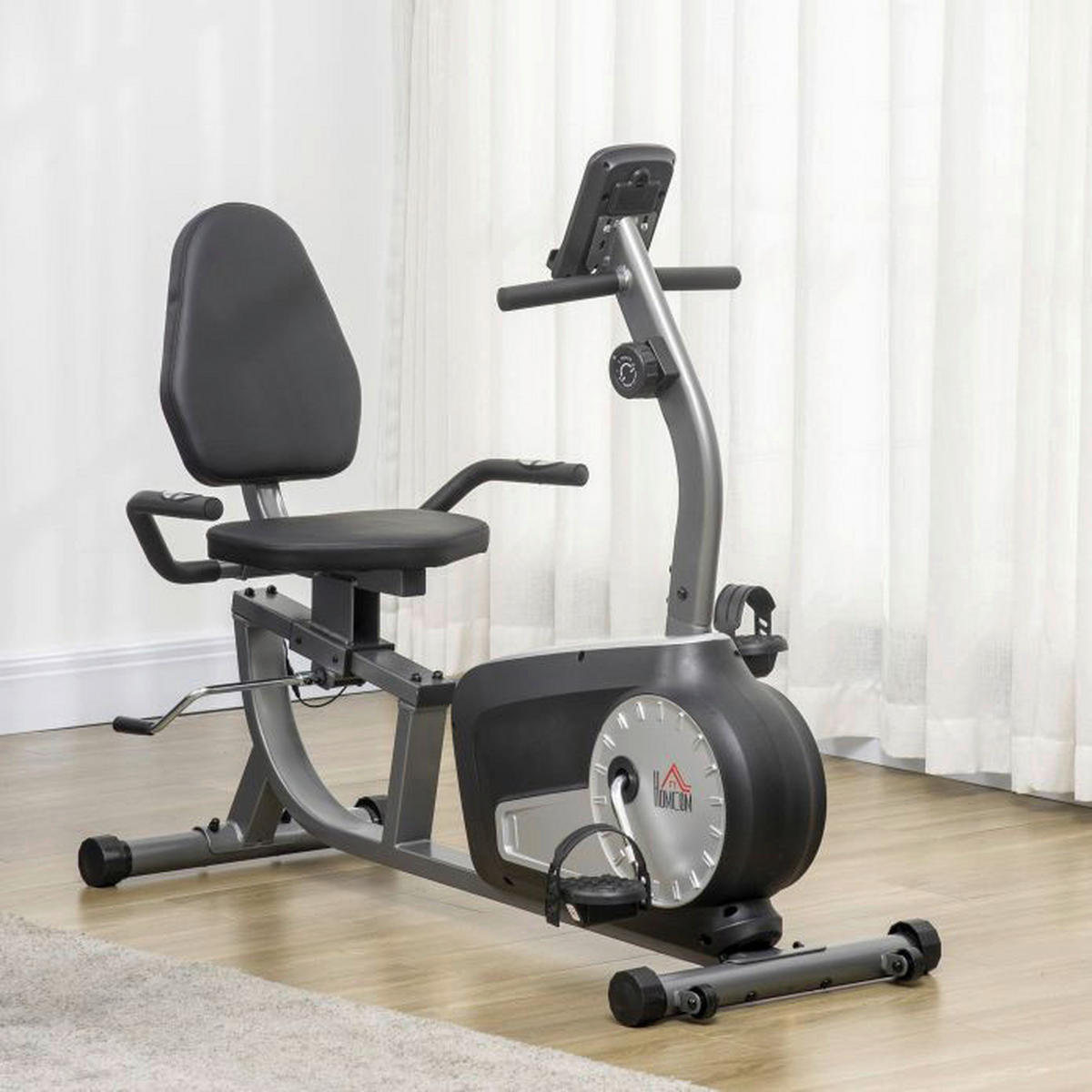 HOMCOM Fitnessrad schwarz Stahlrohr B/H: ca. 62x103 cm Fitnessrad - schwarz/silber (62,00/103,00cm) - HOMCOM