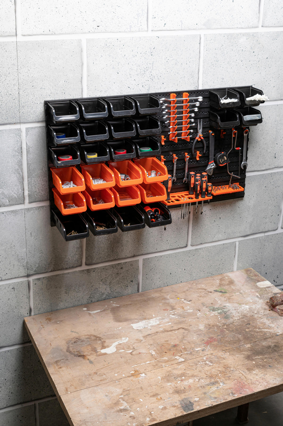 BLACK+DECKER Werkzeugwand orange B/H/L: ca. 14,2x56,3x50 cm Werkzeugwand_43tlg. - orange/schwarz (50,00/14,20/56,30cm) - BLACK+DECKER