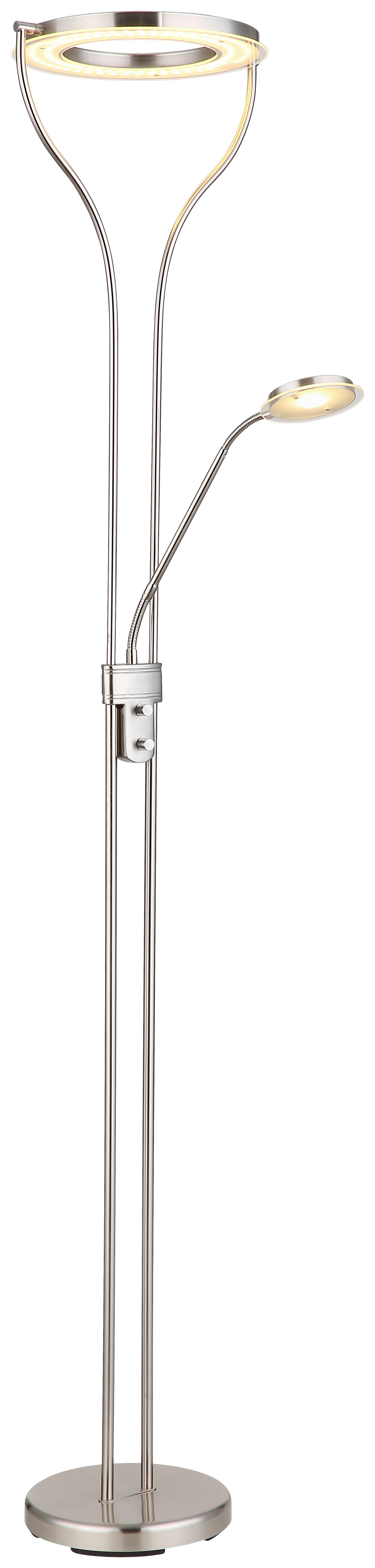 GLOBO LED-Deckenfluter Chrom Metall Kunststoff B/H/T: ca. 35x194x30 cm 2 Brennstellen EBRO - Chrom (35,00/194,00/30,00cm) - GLOBO