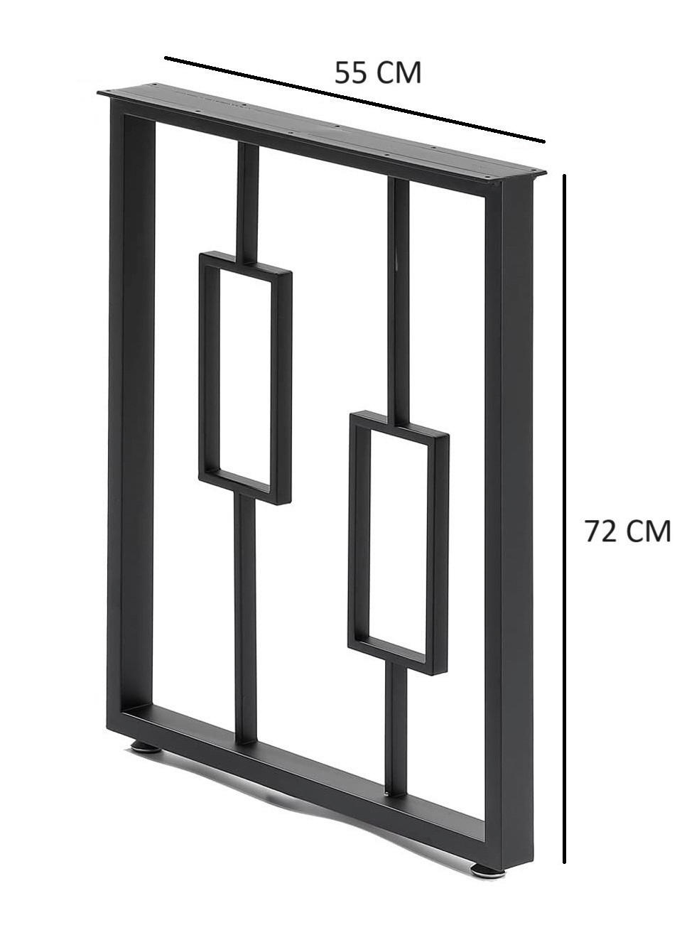 Tischgestell OS  MA83 schwarz matt pulverbeschichtet B/H: ca. 55x72 cm