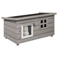 PawHut Katzen-Zubehör schwarz Edelstahl B/H/L: ca. 52x87x44 cm Katzenhaus - weiß/schwarz (44,00/52,00/87,00cm) - PawHut