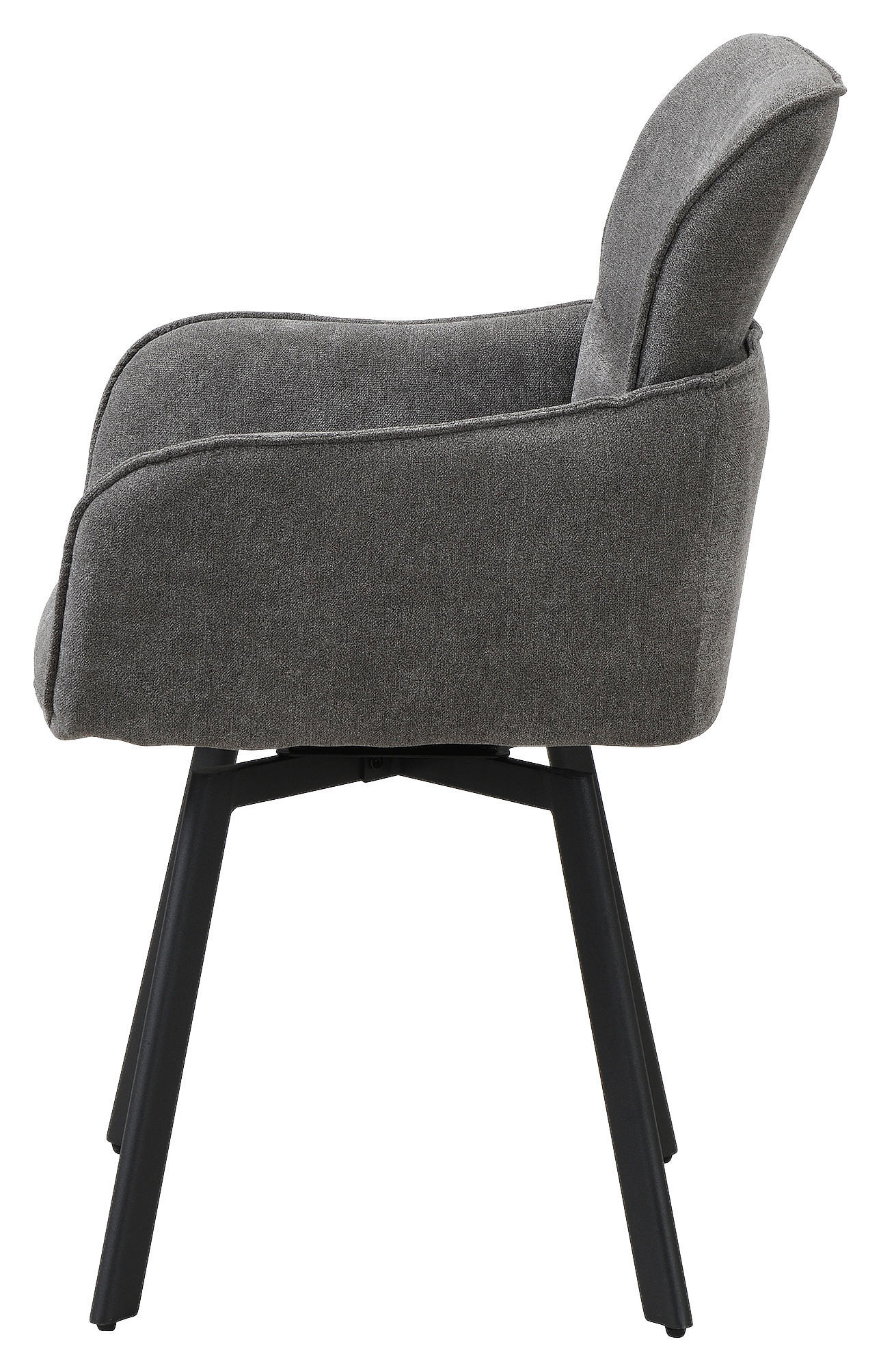 Stuhl RICO schwarz grau Metall Stoff B/H/T: ca. 61x90x63 cm RICO - schwarz/grau (61,00/90,00/63,00cm) - byLIVING