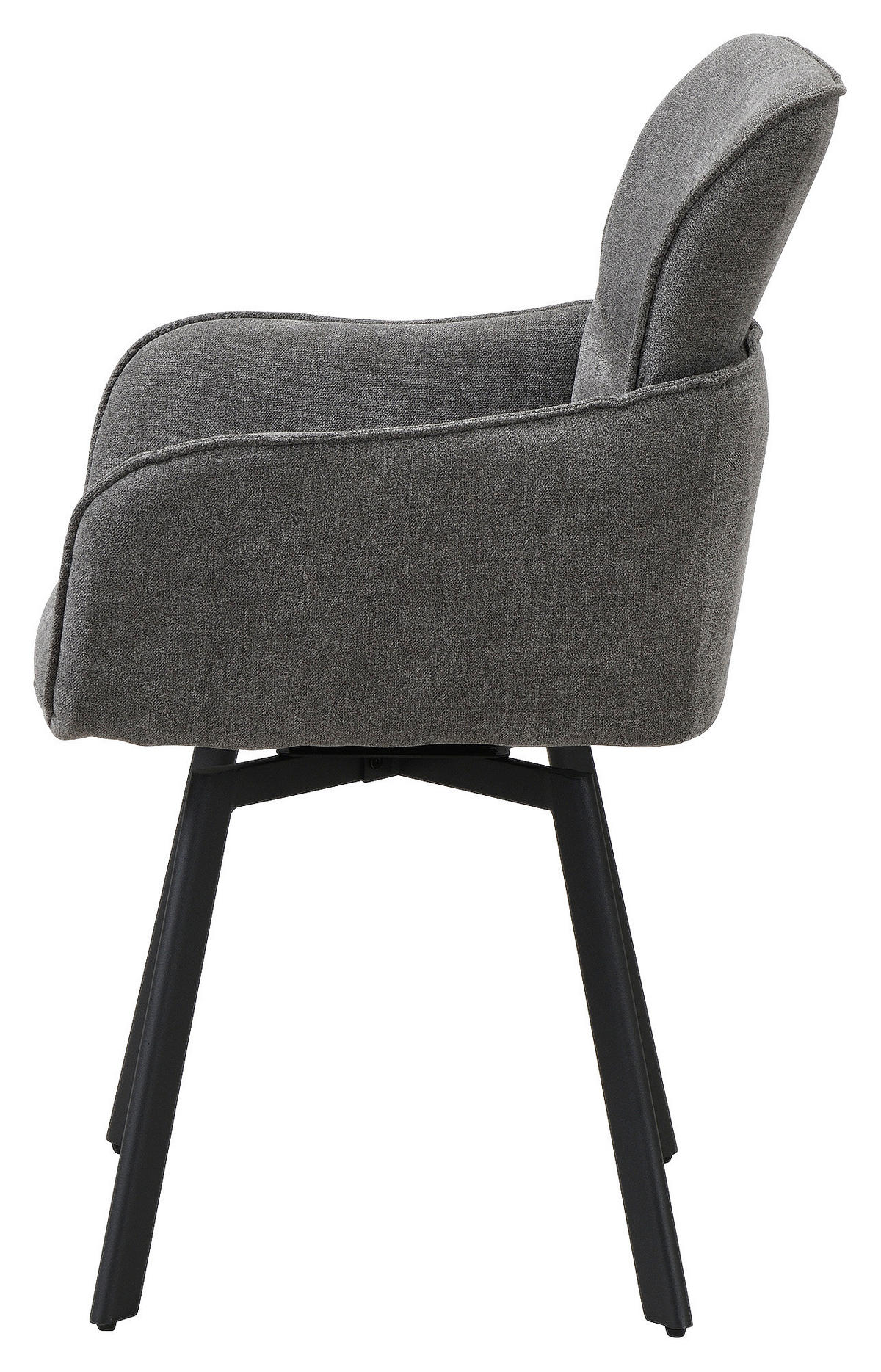 Stuhl RICO schwarz grau Metall Stoff B/H/T: ca. 61x90x63 cm RICO - schwarz/grau (61,00/90,00/63,00cm) - byLIVING