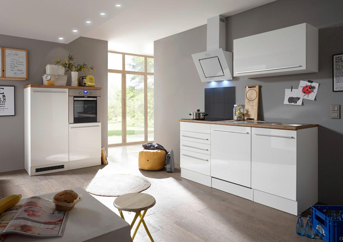 Respekta Doppelblock Premium weiß hochglänzend B/H/T: ca. 290x200x60 cm Premium - weiß (290,00/200,00/60,00cm) - Respekta