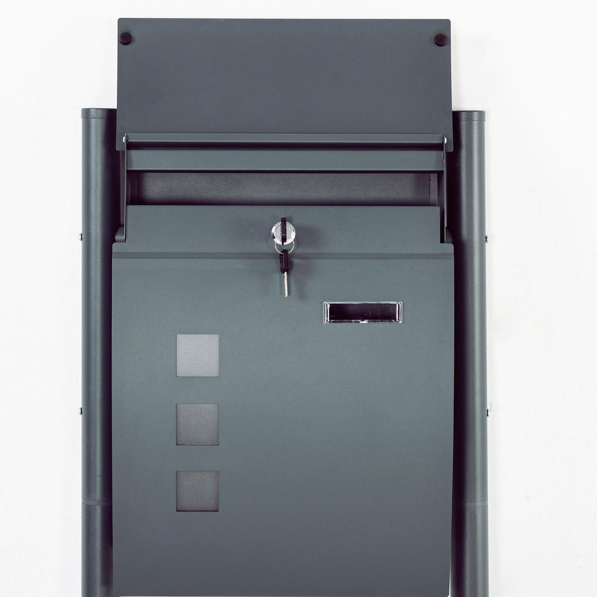 HOMCOM Briefkasten dunkelgrau B/H/L: ca. 15x44x114 cm Briefkasten - dunkelgrau (114,00/15,00/44,00cm) - HOMCOM