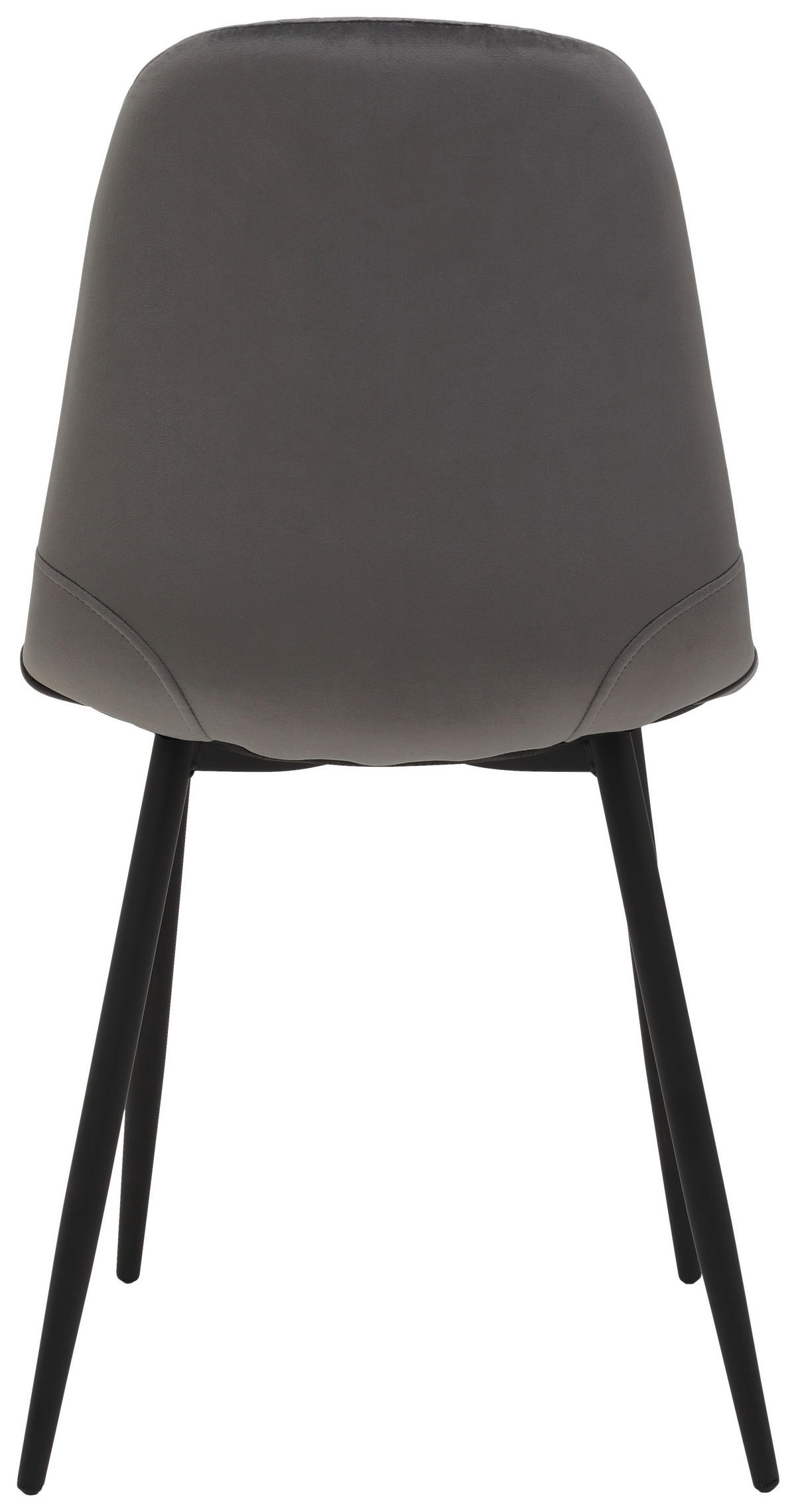 Stuhl Mira 4er Set grau Samtoptik B/H/T: ca. 44x89x53,5 cm Mira 4er Set - schwarz/grau (44,00/89,00/53,50cm) - Hela
