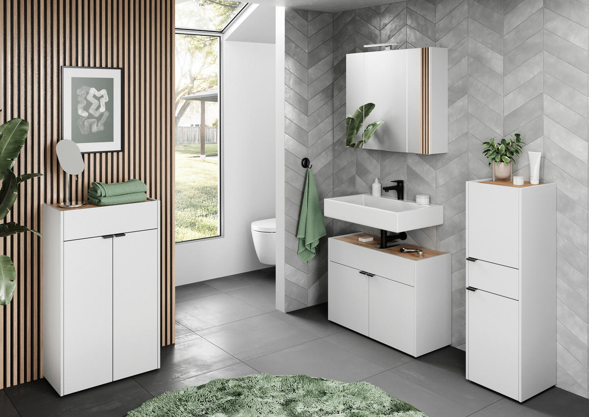 Spiegelschrank 2754-84 weiß B/H/T: ca. 76x71x23 cm 2754-84 - weiß (76,00/71,00/23,00cm) - Germania