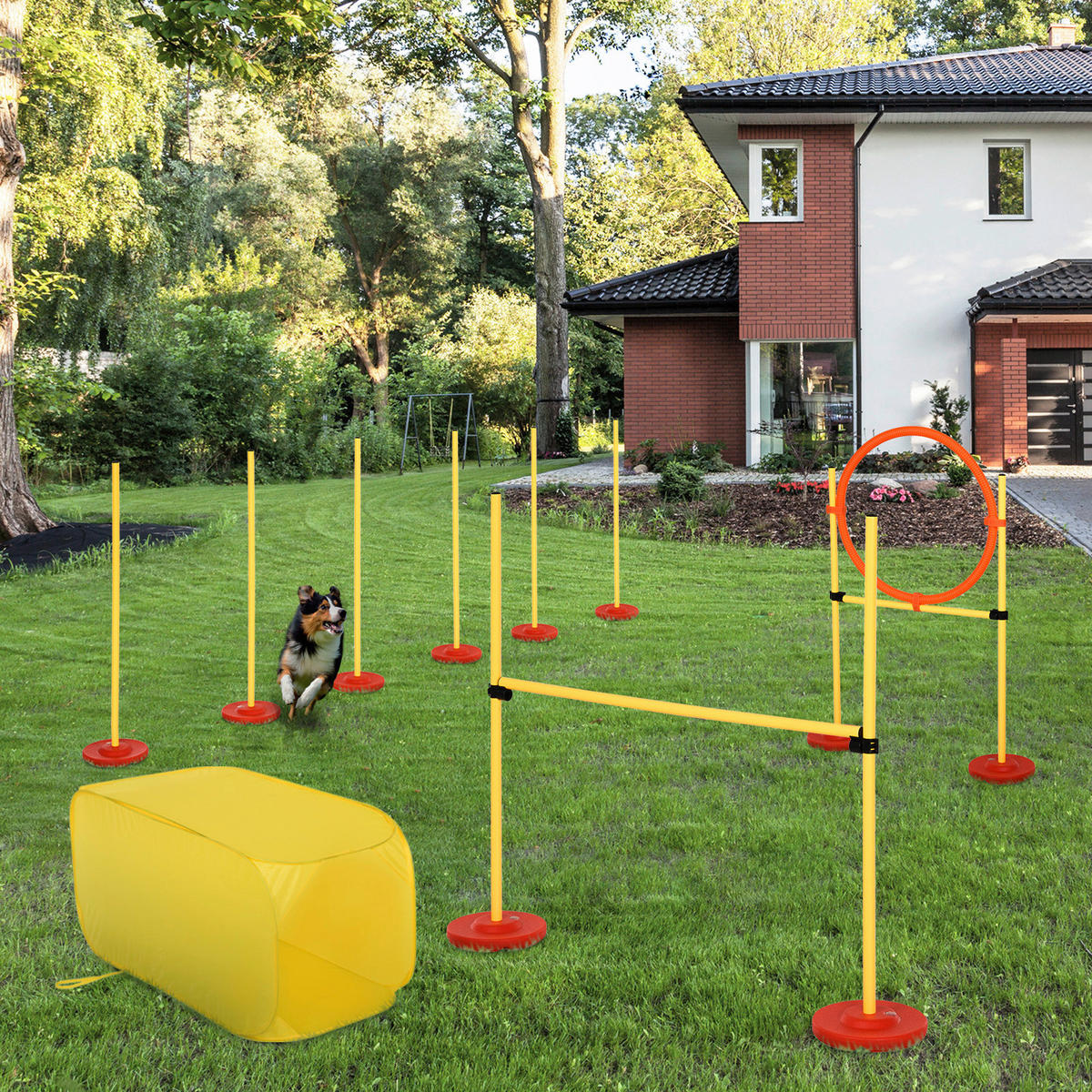 PawHut Agility gelb Kunststoff B/H/L: ca. 128x100x105 cm Agility - gelb (105,00/128,00/100,00cm) - PawHut
