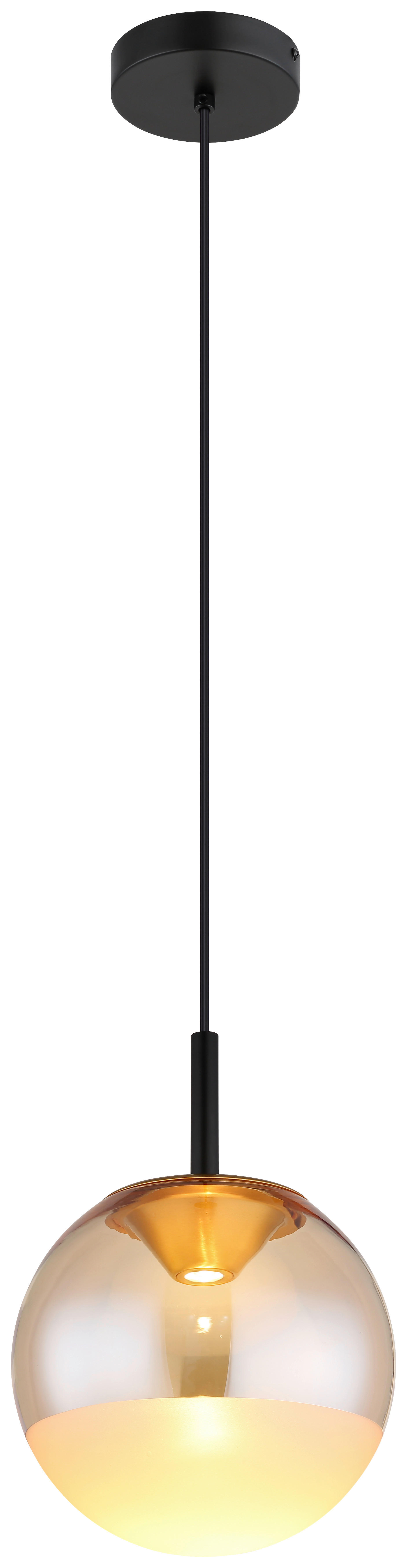 GLOBO LED-Hängeleuchte schwarz messing Metall Aluminium H/D: ca. 130x25 cm 1.0 Brennstellen SEVERIN - messing/schwarz (25,00/130,00cm) - GLOBO