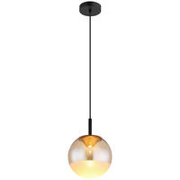 GLOBO LED-Hängeleuchte schwarz messing Metall Aluminium H/D: ca. 130x25 cm 1.0 Brennstellen SEVERIN - messing/schwarz (25,00/130,00cm) - GLOBO