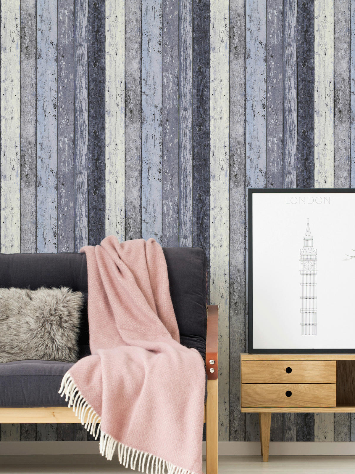 A.S.Creation Vliestapete Best of Wood`n Stone 2nd Edition Holzoptik blau B/L: ca. 53x1005 cm Best of Wood`n Stone 2nd Edition - blau (53,00/1005,00cm) - A.S.Creation