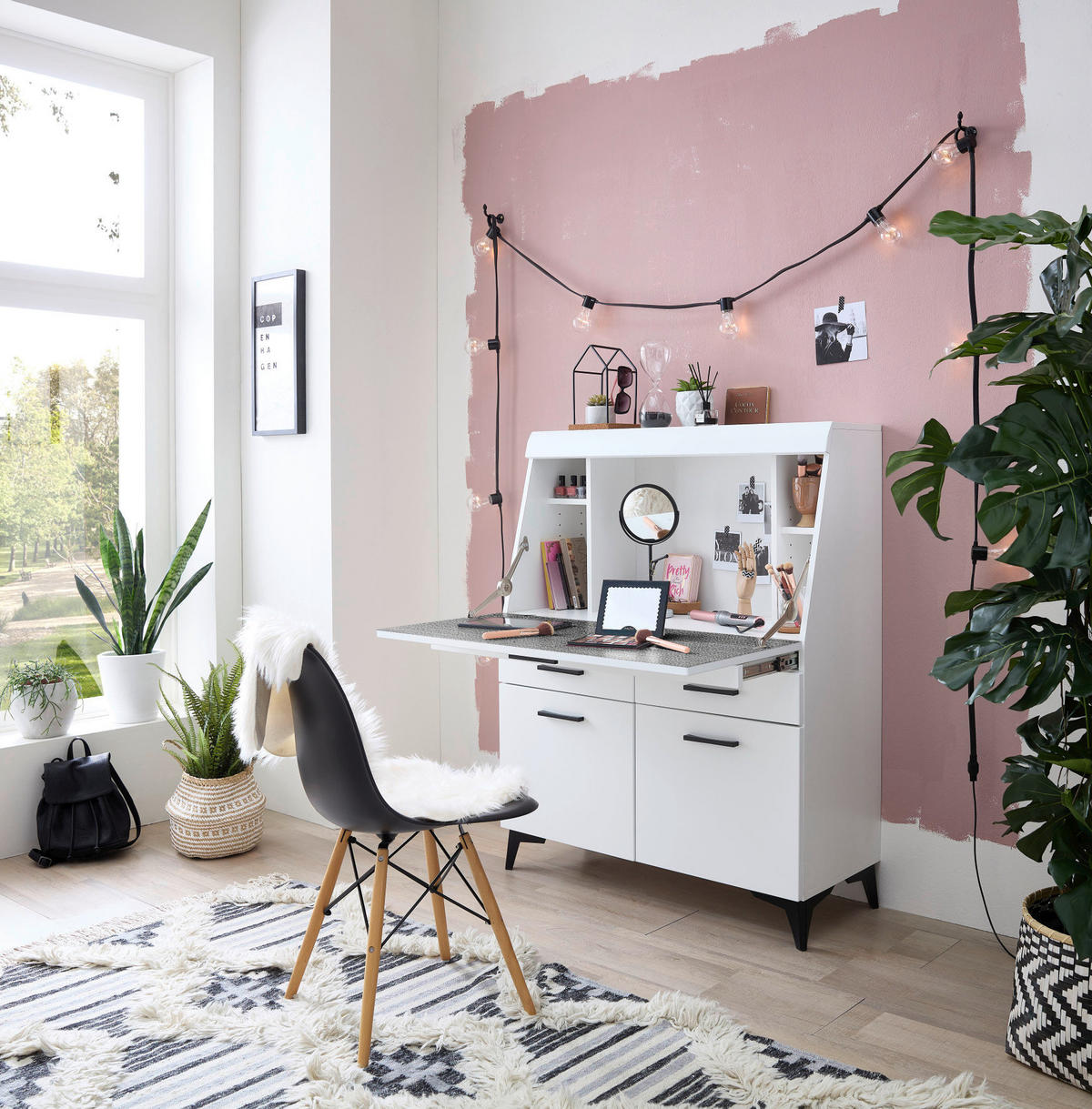 Sekretär Secret weiß matt B/H/T: ca. 98x124x42 cm Secret - weiß (98,00/124,00/42,00cm)