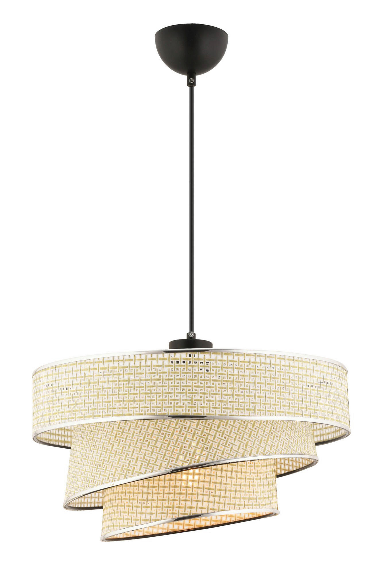 Opviq Pendelleuchte creme silber Baumwolle Metall B/H/L: ca. 40x72x40 cm E27 1 Brennstellen Couper Hazeran - creme/silber (40,00/40,00/72,00cm) - Opviq