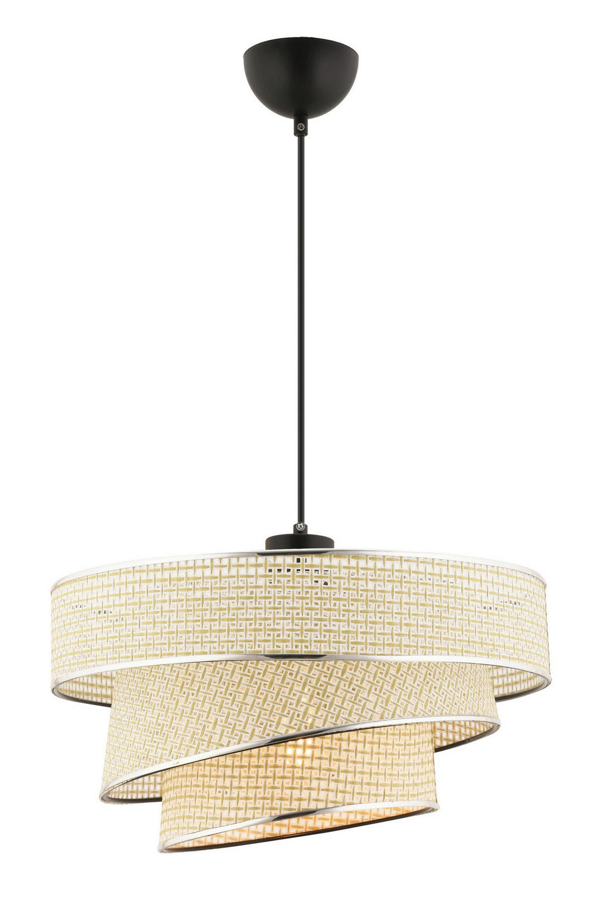 Opviq Pendelleuchte creme silber Baumwolle Metall B/H/L: ca. 40x72x40 cm E27 1 Brennstellen Couper Hazeran - creme/silber (40,00/40,00/72,00cm) - Opviq