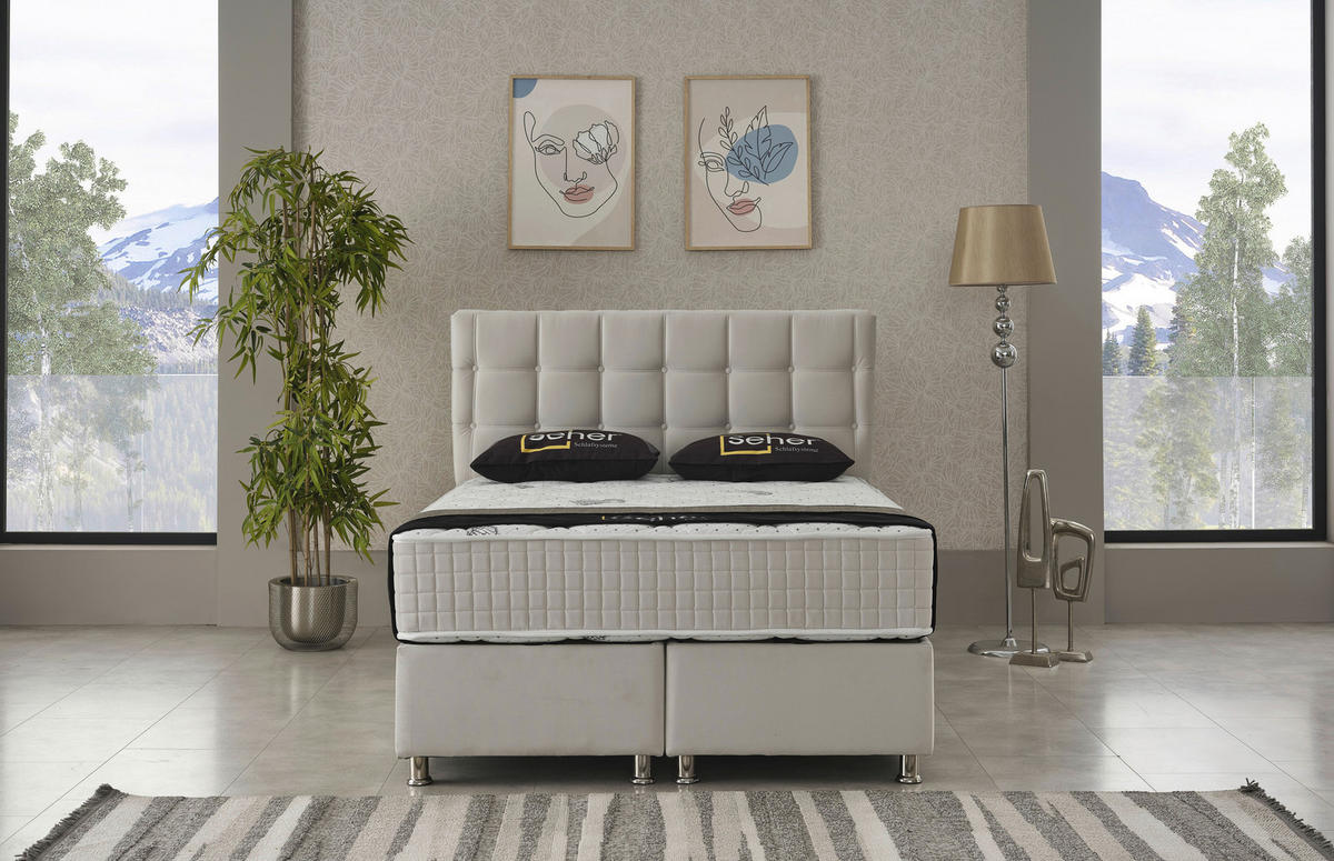 Polsterbett Etna creme Etna - creme (158,00/128,00/214,00cm)
