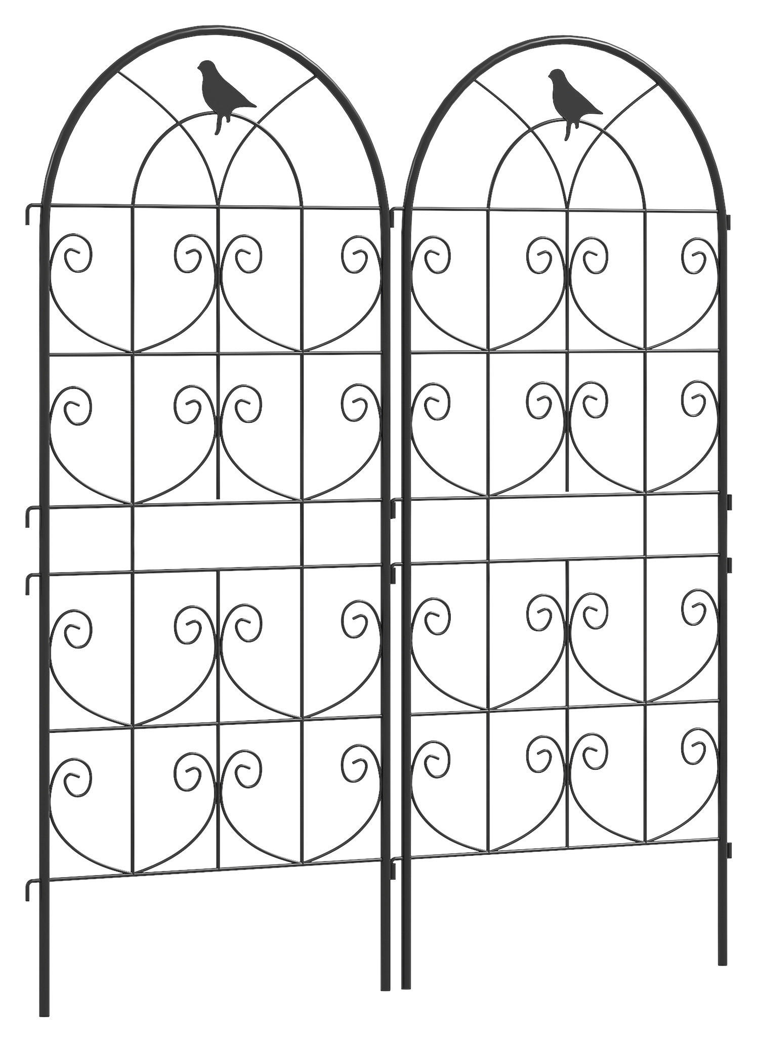 Outsunny Rankgitter 2er Set schwarz B/H/L: ca. 1,3x120x50 cm Rankgitter 2er Set - schwarz (50,00/1,30/120,00cm) - Outsunny