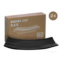 CreaTable Servierset Streat Banana Leaf schwarz Steingut Streat Banana Leaf - schwarz - CreaTable
