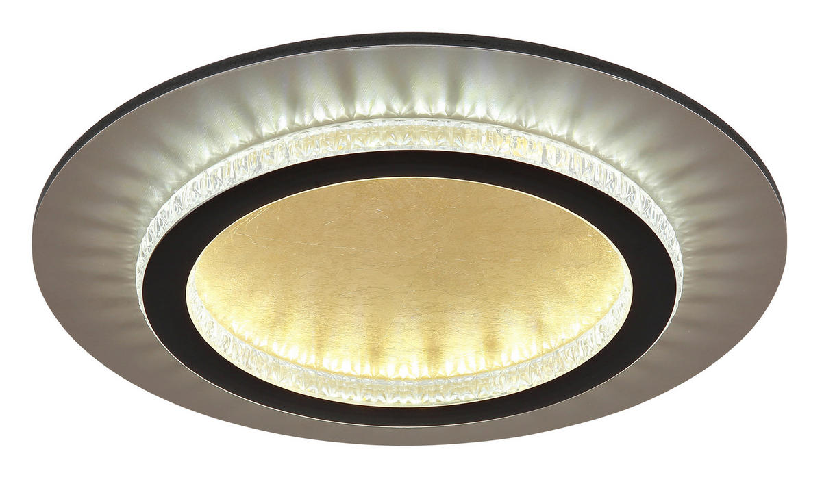 GLOBO LED-Deckenleuchte gold klar mattschwarz Kunststoff Metall H/D: ca. 5,5x35 cm 1 Brennstellen JAYDEN - gold/klar (35,00/5,50cm) - GLOBO