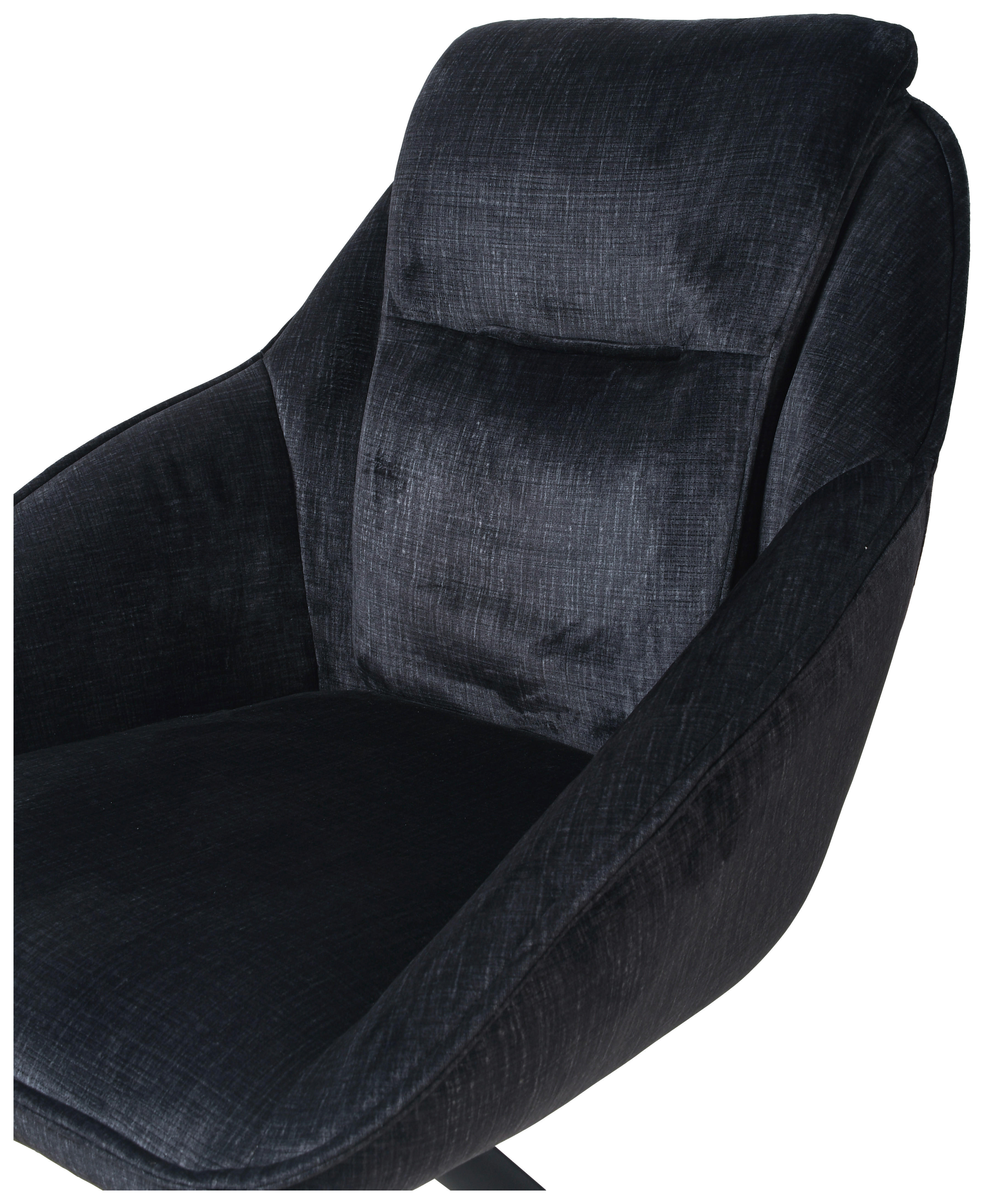 Drehstuhl Brisbane anthrazit Samt B/H/T: ca. 62x92x59 cm Brisbane - schwarz/anthrazit (62,00/92,00/59,00cm)