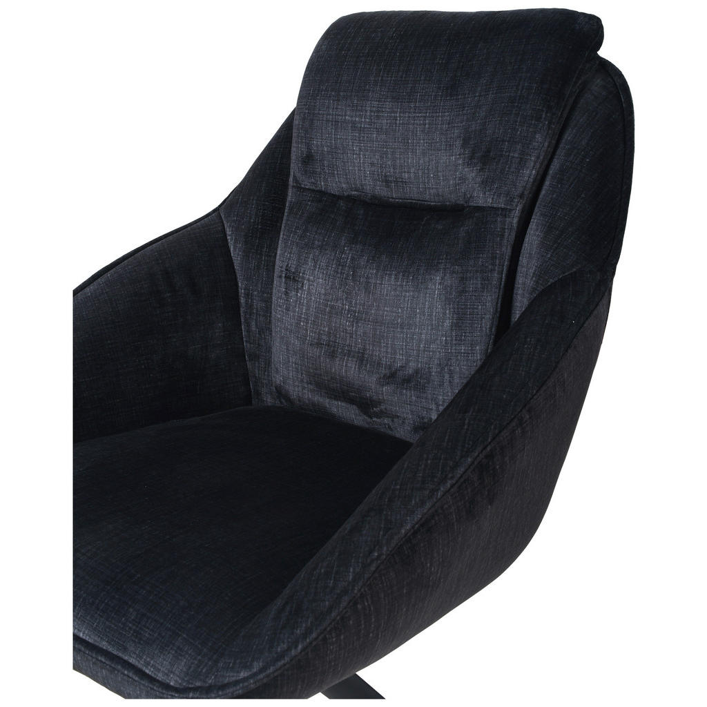 Thumbnail - Drehstuhl Brisbane anthrazit Samt B/H/T: ca. 62x92x59 cm