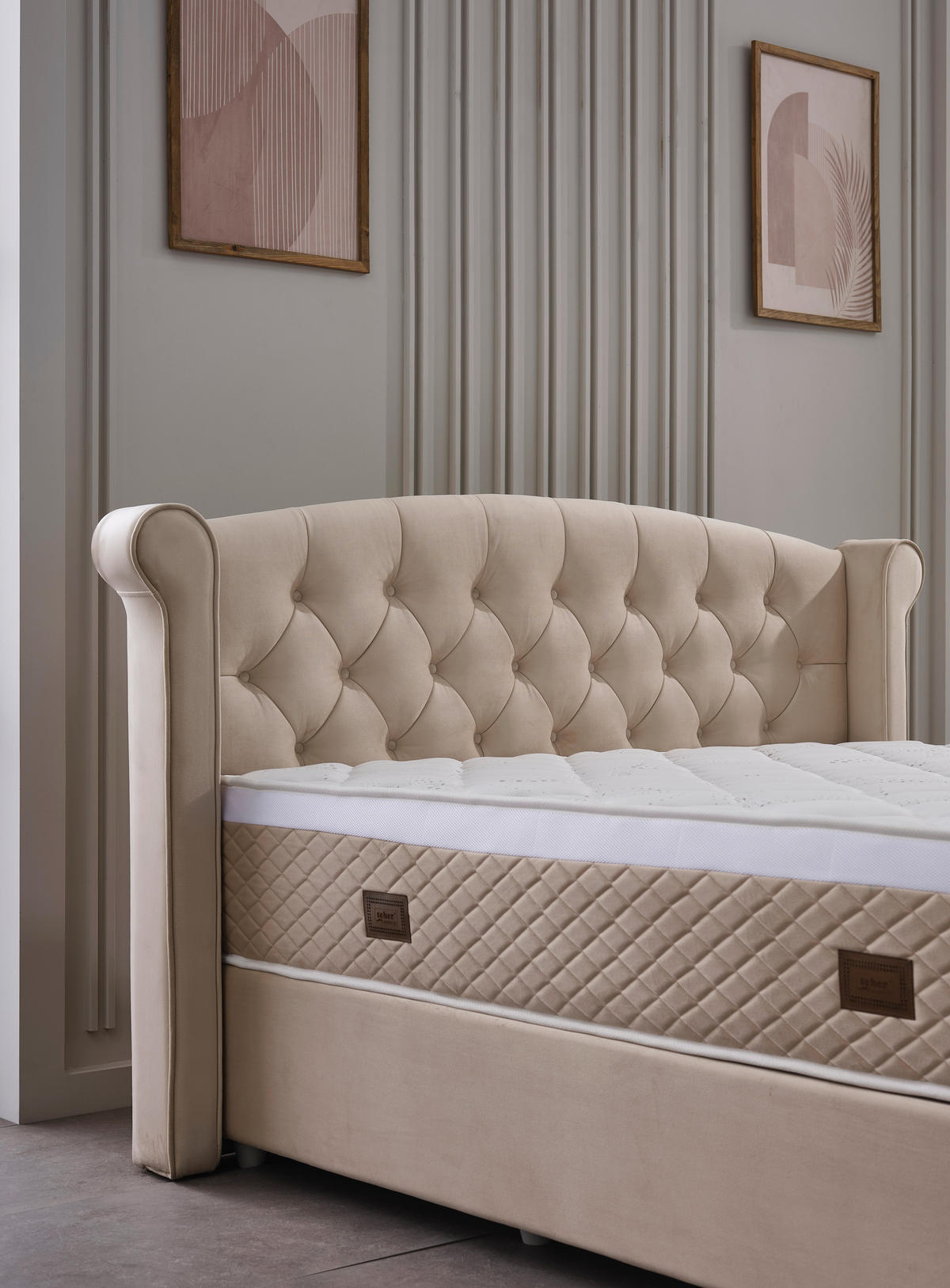 Polsterbett Marven creme Marven - creme (210,00/130,00/208,00cm)