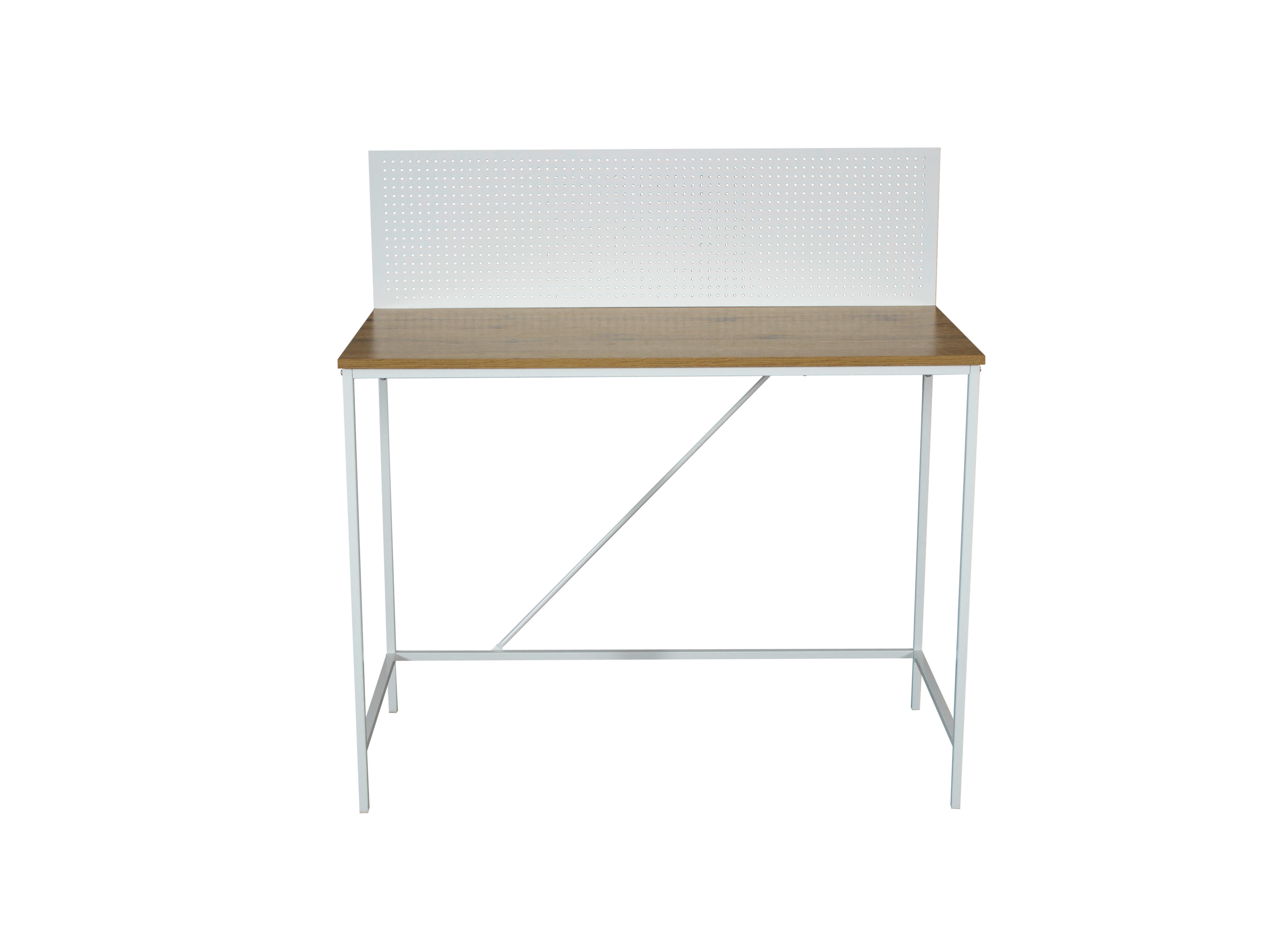 Schreibtisch Rene Eiche Nachbildung weiß B/H/T: ca. 100x104x52 cm Rene - Eiche/weiß (100,00/104,00/52,00cm)
