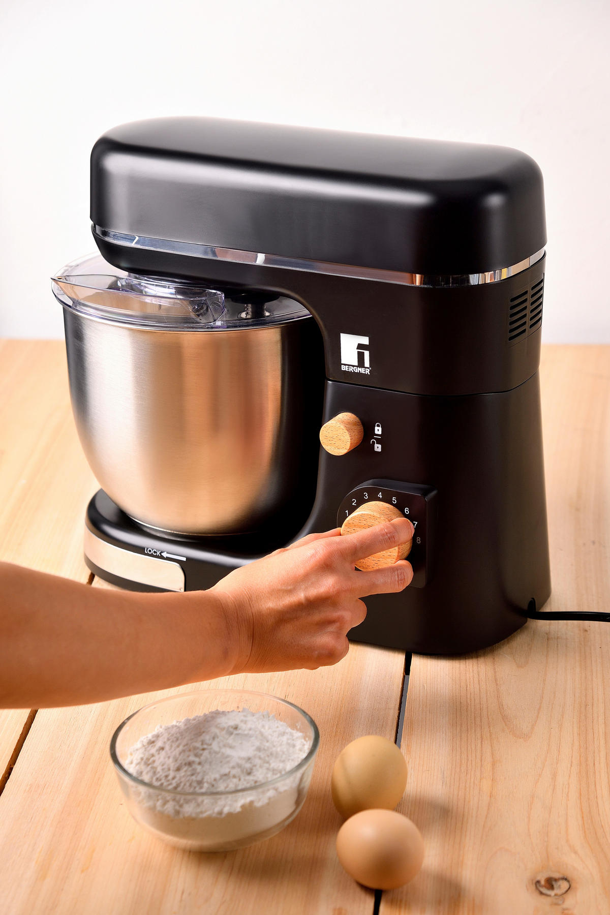 BERGNER Standmixer silber schwarz Edelstahl B/H/L: ca. 23x33,7x38 cm BAKING LOVERS - schwarz/silber (38,00/23,00/33,70cm) - BERGNER