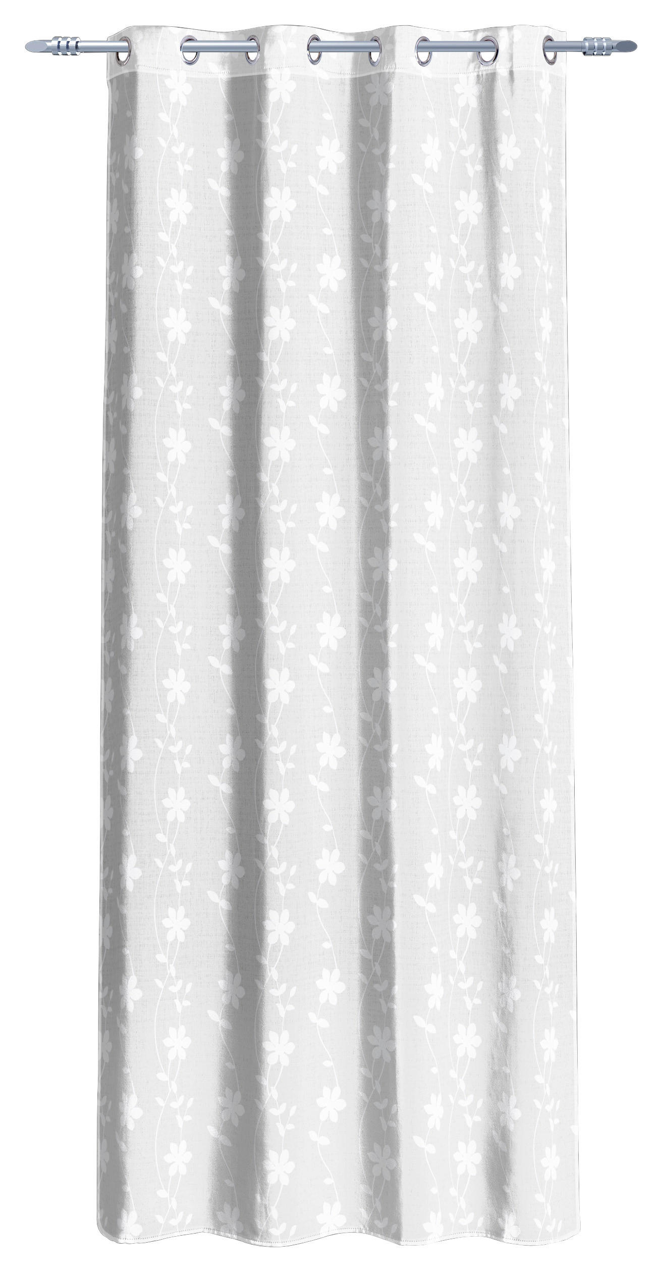Ösenvorhang Blumenranke weiß B/L: ca. 135x245 cm Blumenranke - weiß (135,00/245,00cm)
