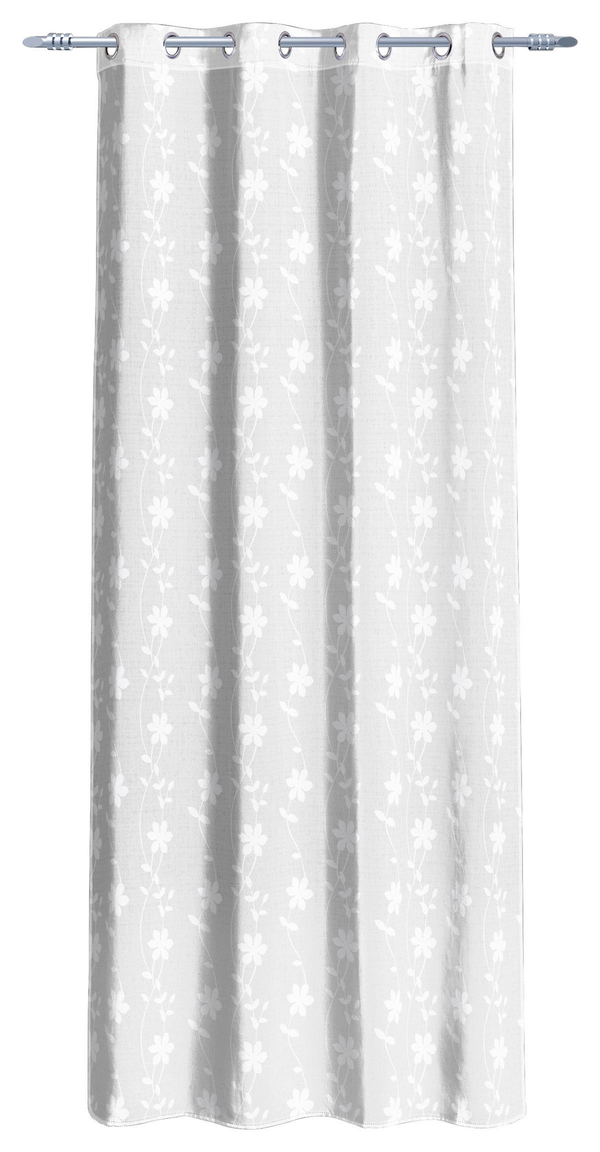 Ösenvorhang Blumenranke weiß B/L: ca. 135x245 cm Blumenranke - weiß (135,00/245,00cm)