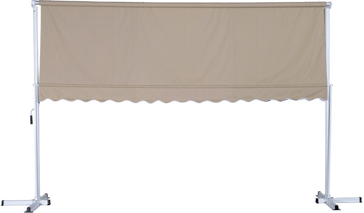Outsunny Standmarkise creme Polyester-Mischgewebe B/H/L: ca. 294x250x295 cm Standmarkise_mit_Kurbel - creme (295,00/294,00/250,00cm) - Outsunny