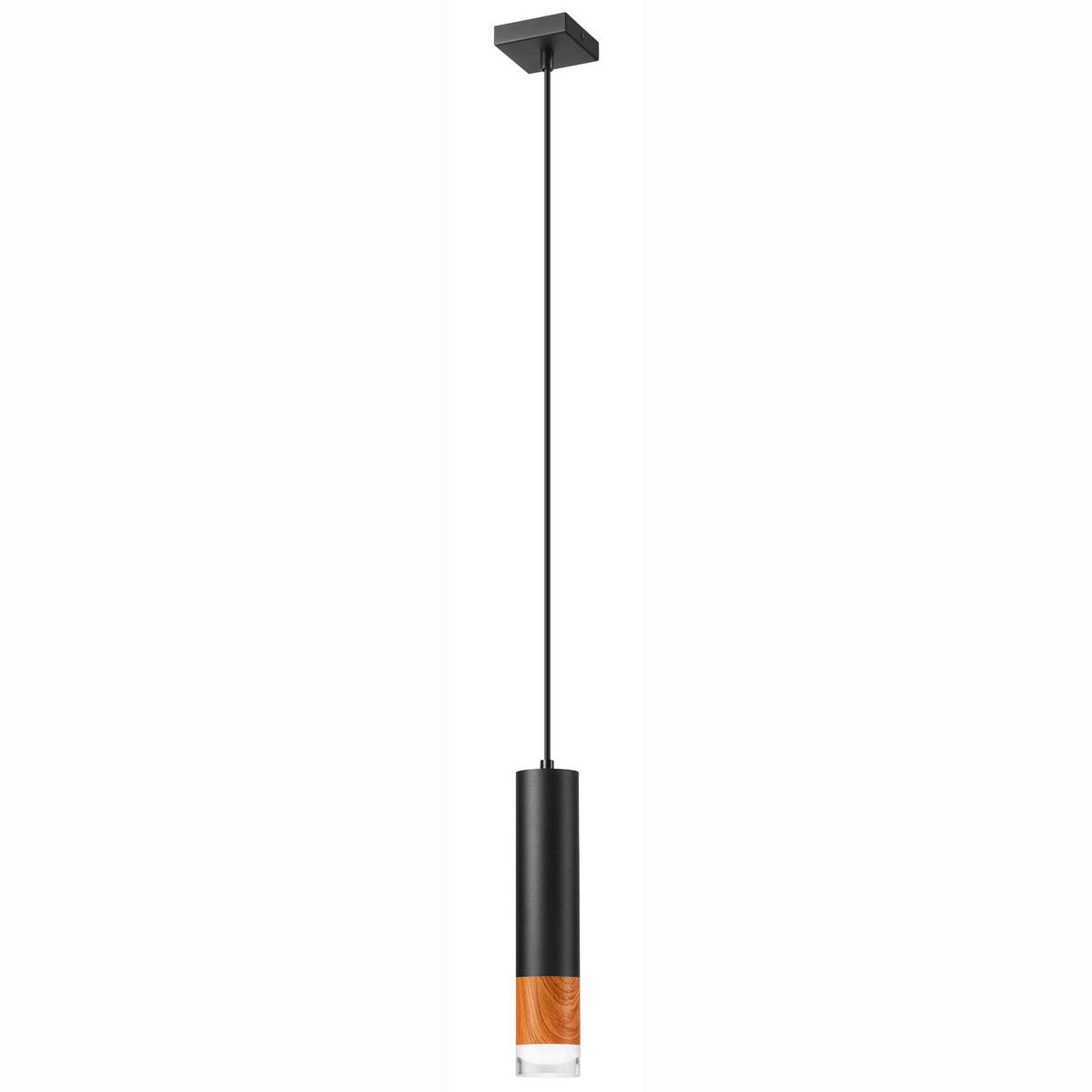Lamkur Pendelleuchte schwarz Glas Stahl B/H/L: ca. 8x105x8 cm GU10 1 Brennstellen AURELIA - schwarz (8,00/8,00/105,00cm) - Lamkur