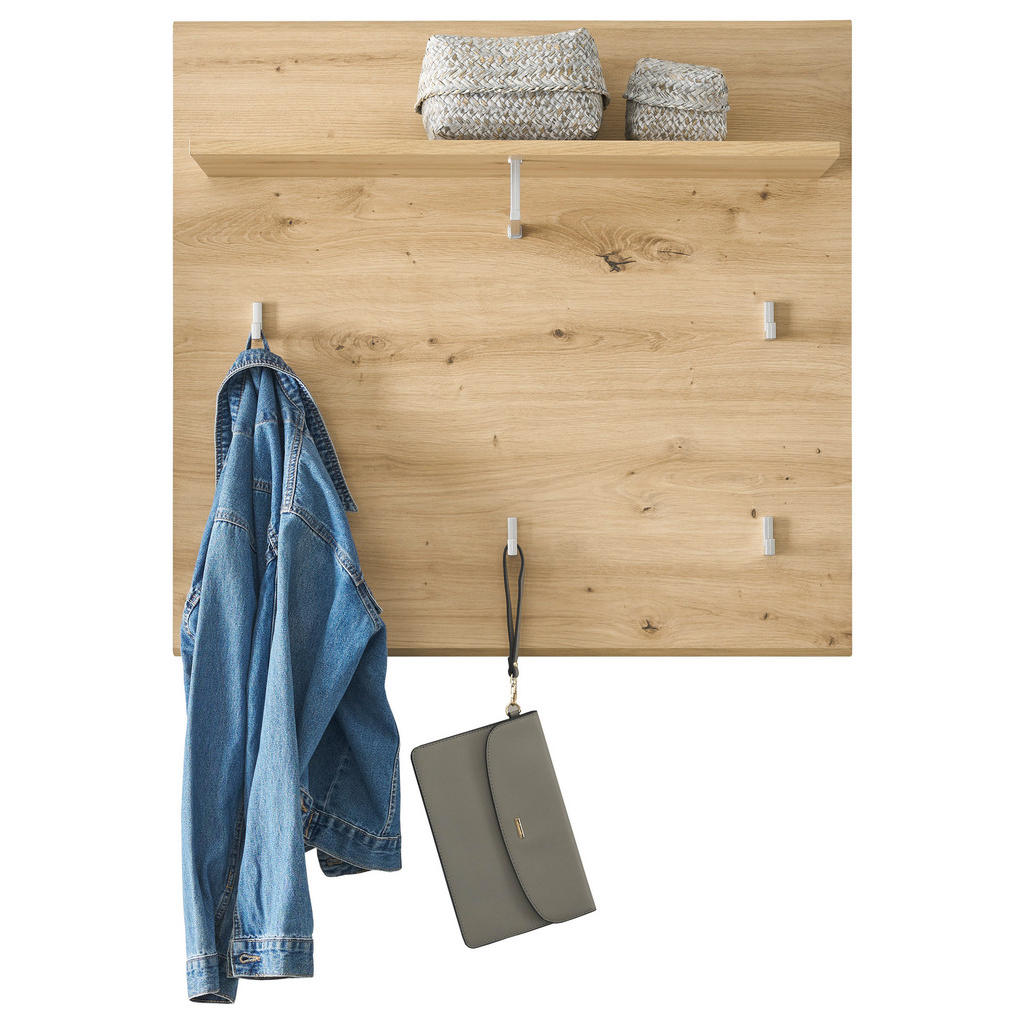Thumbnail - Garderobenpaneel Nola Eiche Artisan Nachbildung B/H/T: ca. 80x75x28 cm