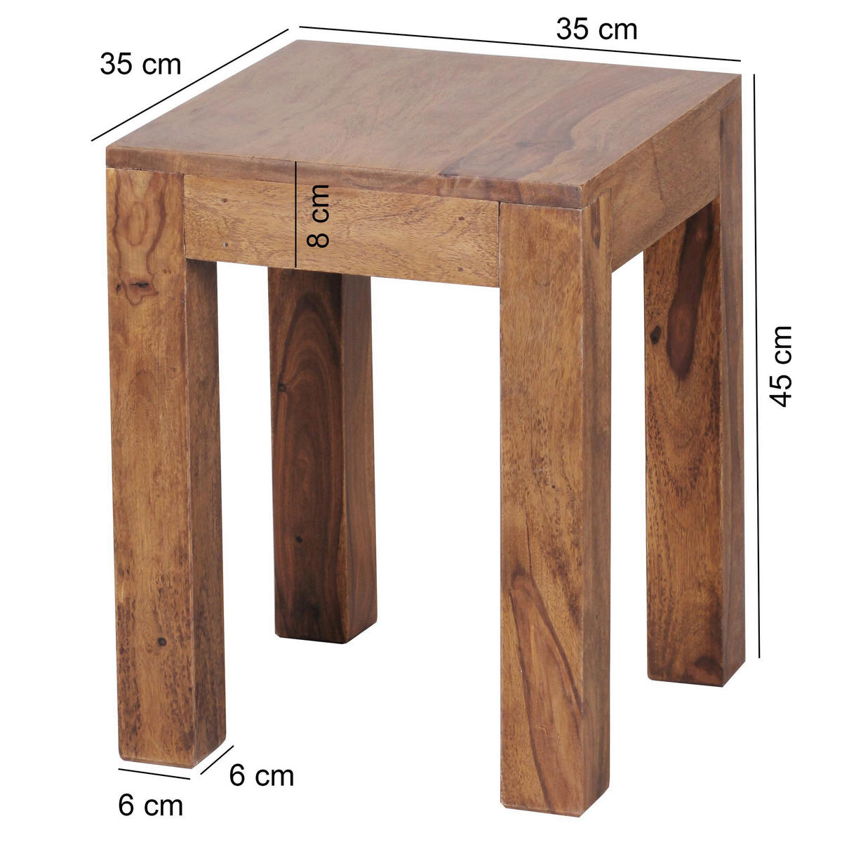Beistelltisch natur Echtholz B/H/T: ca. 35x45x35 cm Beistelltisch - natur (35,00/45,00/35,00cm) - Wohnling