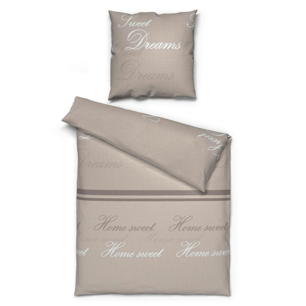 Baumwoll Bettwäsche Renforce Bettwäsche_Renforce_Sweet_Home - Cappuccino (135,00/200,00cm)