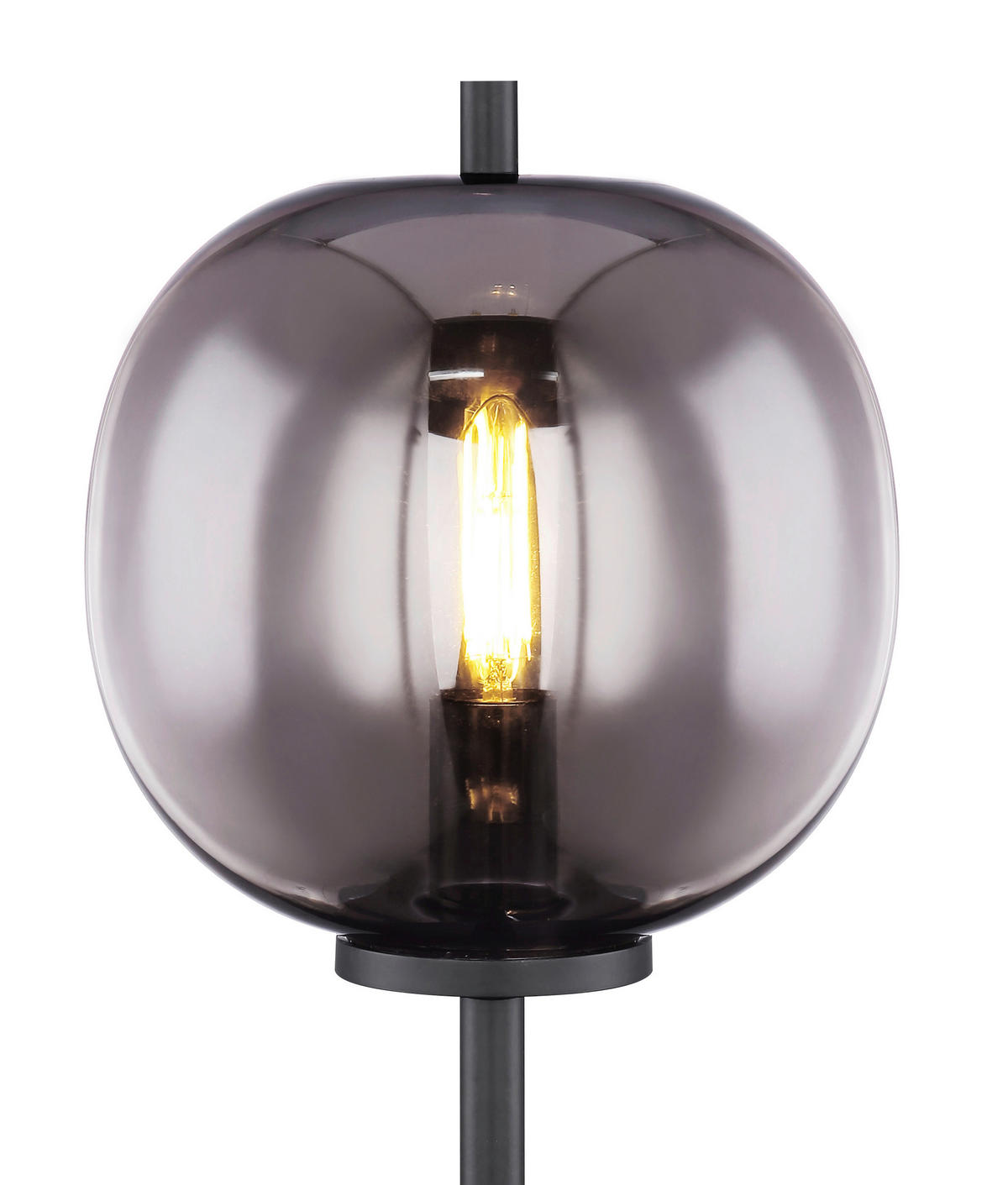 GLOBO Tischleuchte Blacky 15345T schwarz Glas Metall H/D: ca. 45x18,5 cm E27 1 Brennstellen Blacky - schwarz (18,50/45,00cm) - GLOBO