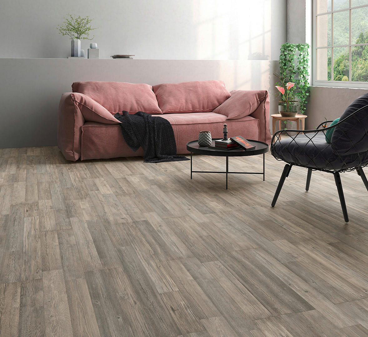 Laminatboden Pinie grau ca. 2,245 m² im Paket  B/L: ca. 19,4x128,6 cm pro Paket Pinie grau ca. 2,245 m² im Paket - grau (19,40/128,60cm)