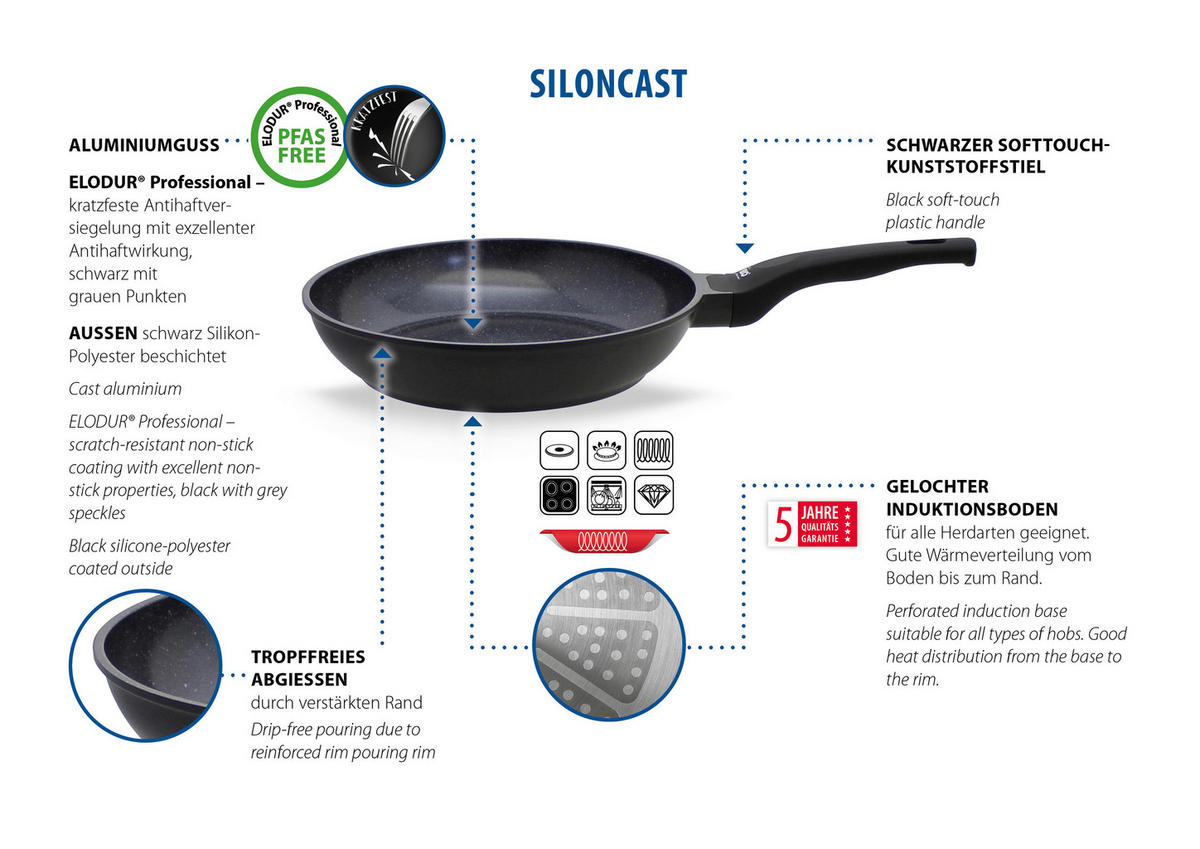ELO Pfanne schwarz Aluguss Schmorpfanne_Elo 28cm - schwarz - ELO