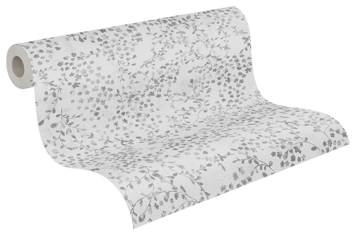 A.S.Creation Vliestapete weiß silber B/H/D: ca. 53x1005x8,1 cm Vliestapete - weiß/silber (8,10/1005,00cm) - A.S.Creation