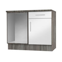 Eckunterschrank Judith weiß Hochglanz B/H/T: ca. 110x82x57 cm Judith - weiß/silber (110,00/82,00/57,00cm) - Menke