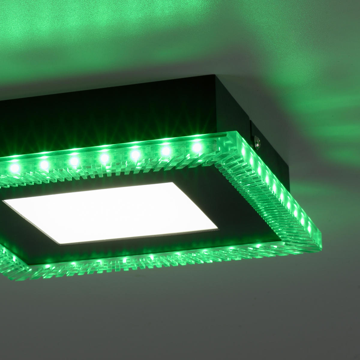 Just Light LED-Deckenleuchte 14510-18 schwarz Kunststoff B/H/L: ca. 20x5x20 cm ACRI - schwarz (20,00/20,00/5,00cm) - Just Light