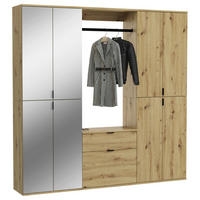 Garderobe PROJEKT Eiche Artisan Nachbildung Spiegel B/H/T: ca. 183x193x34 cm PROJEKT - Eiche (183,00/193,00/34,00cm) - xonox.home