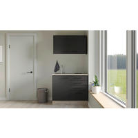 Küchenblock Capri schwarz matt B/H/T: ca. 100x200x60 cm Capri - Eiche/schwarz (100,00/200,00/60,00cm) - Flex-Well