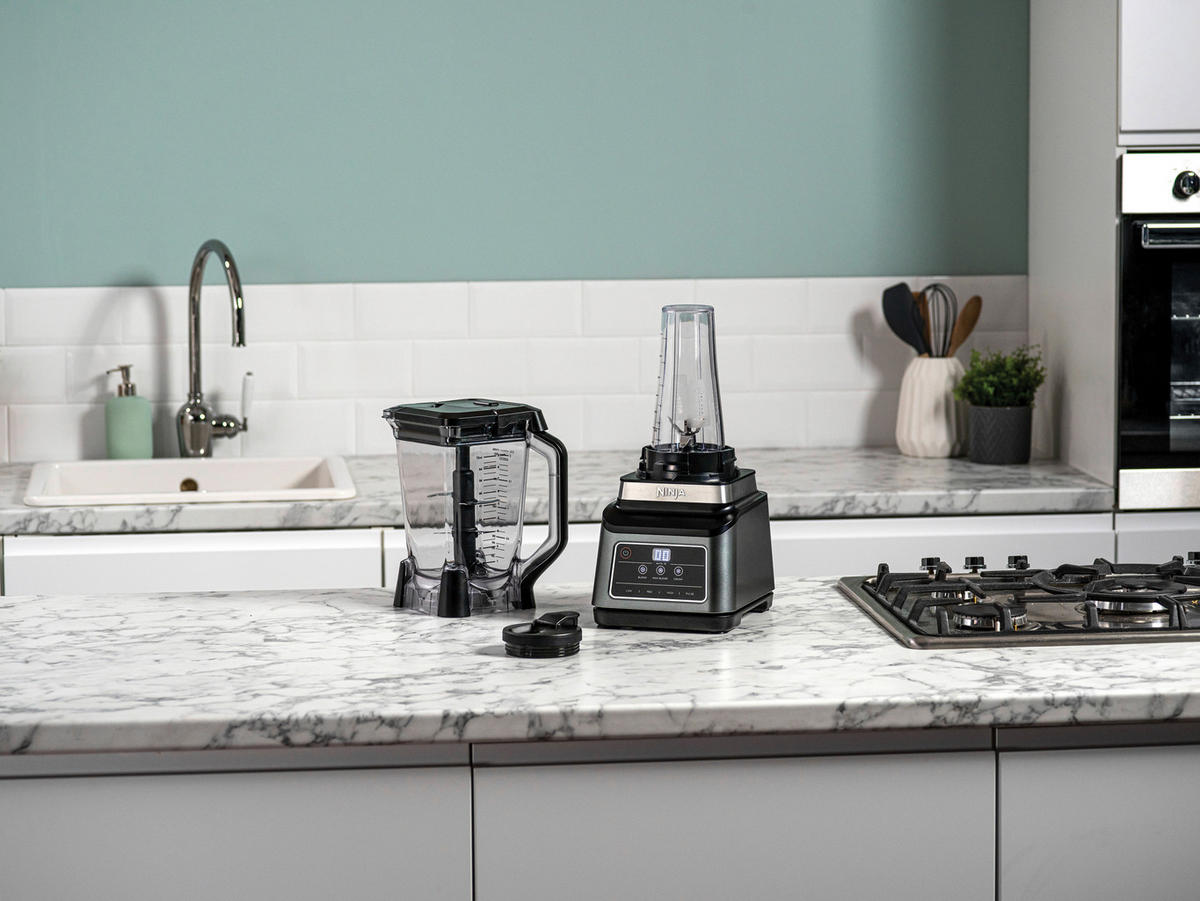 Ninja Standmixer 2in1 schwarz silber Kunststoff B/H/L: ca. 19x44,5x25 cm BN750EU - schwarz/silber (25,00/19,00/44,50cm) - Ninja