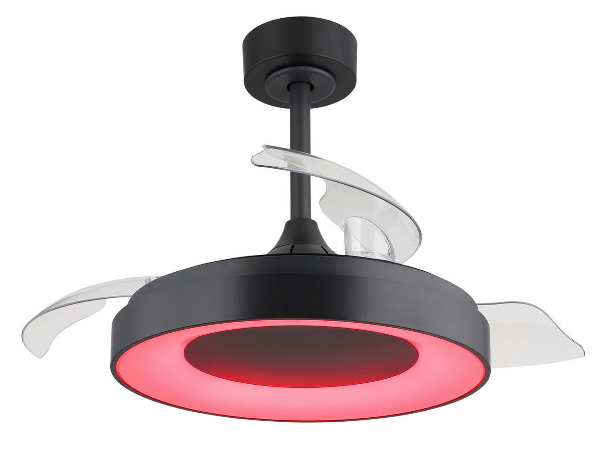 GLOBO Deckenventilator transparent grau Opal H/D: ca. 44,8x91 cm max. 40 W ELINA - Opal/transparent (91,00/44,80cm) - GLOBO