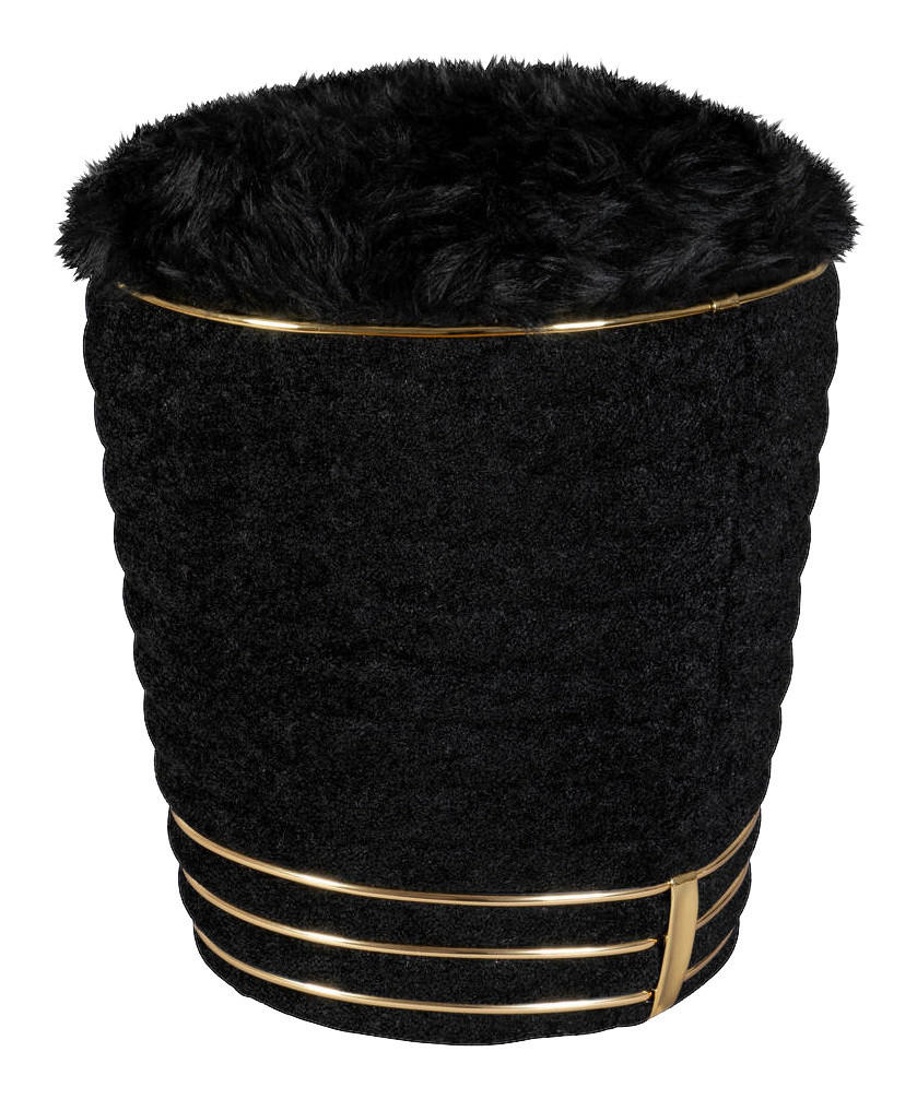 360 Living Hocker Doric 310 schwarz gold H/D: ca. 50x42 cm Doric 310 - gold/schwarz (42,00/50,00cm) - 360 Living